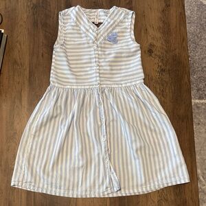 Gymboree Blue and White Striped Sleeveless Dress